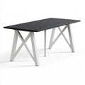 Scrivania moderna in legno, colore grigio scuro