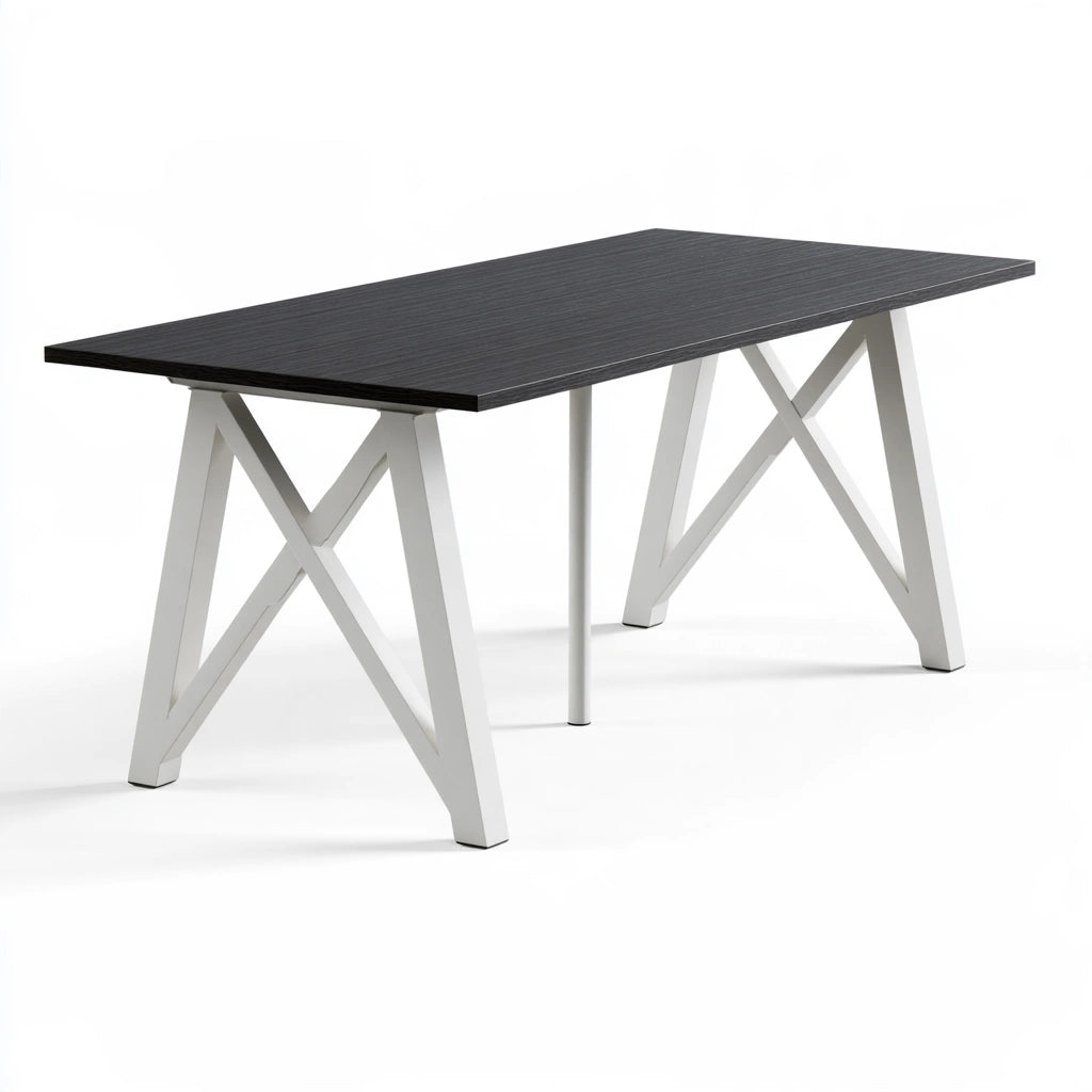 Scrivania moderna in legno, colore grigio scuro