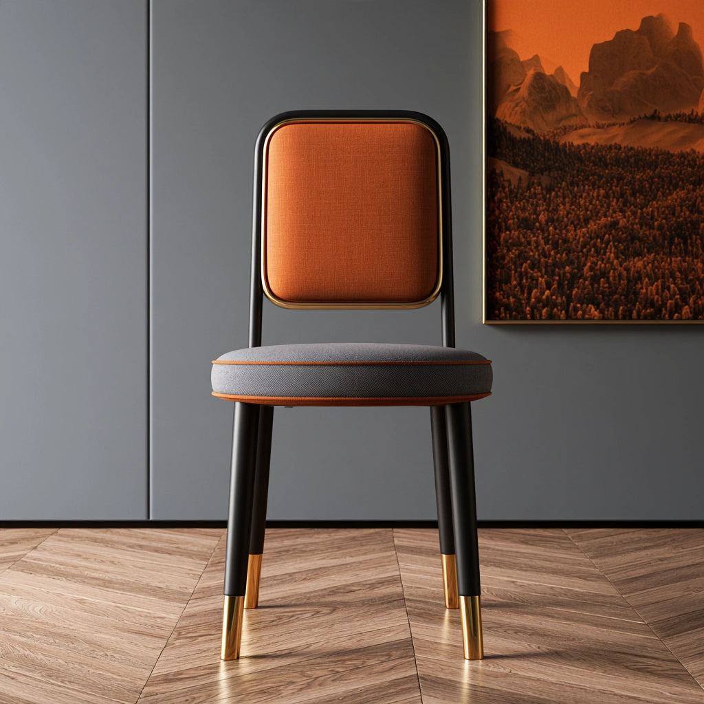 Sedia da pranzo dalle linee essenziali, colore grigio