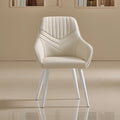 Sedia da pranzo in similpelle, colore beige chiaro