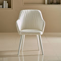Sedia da pranzo in similpelle, colore beige chiaro