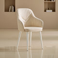 Sedia da pranzo in similpelle, colore beige chiaro